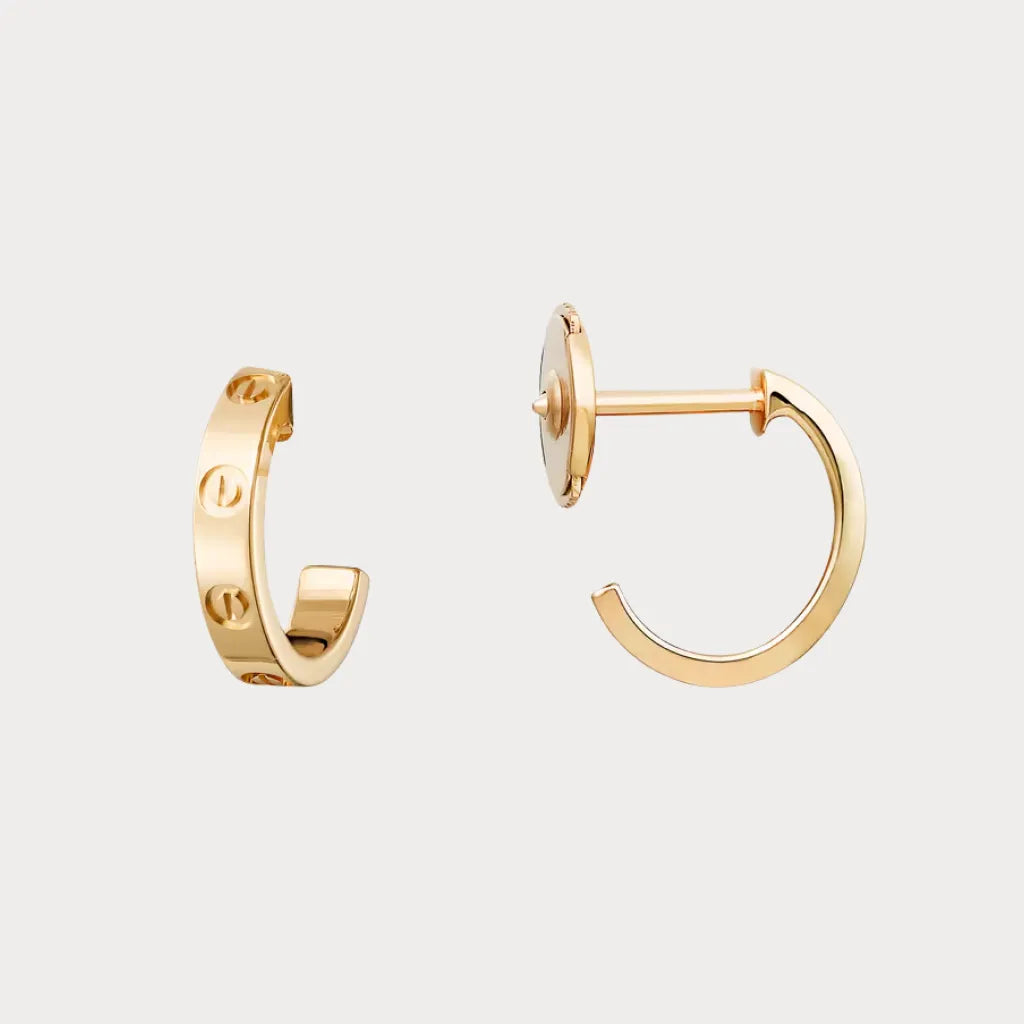 Love Screw Motif Hoop Earrings