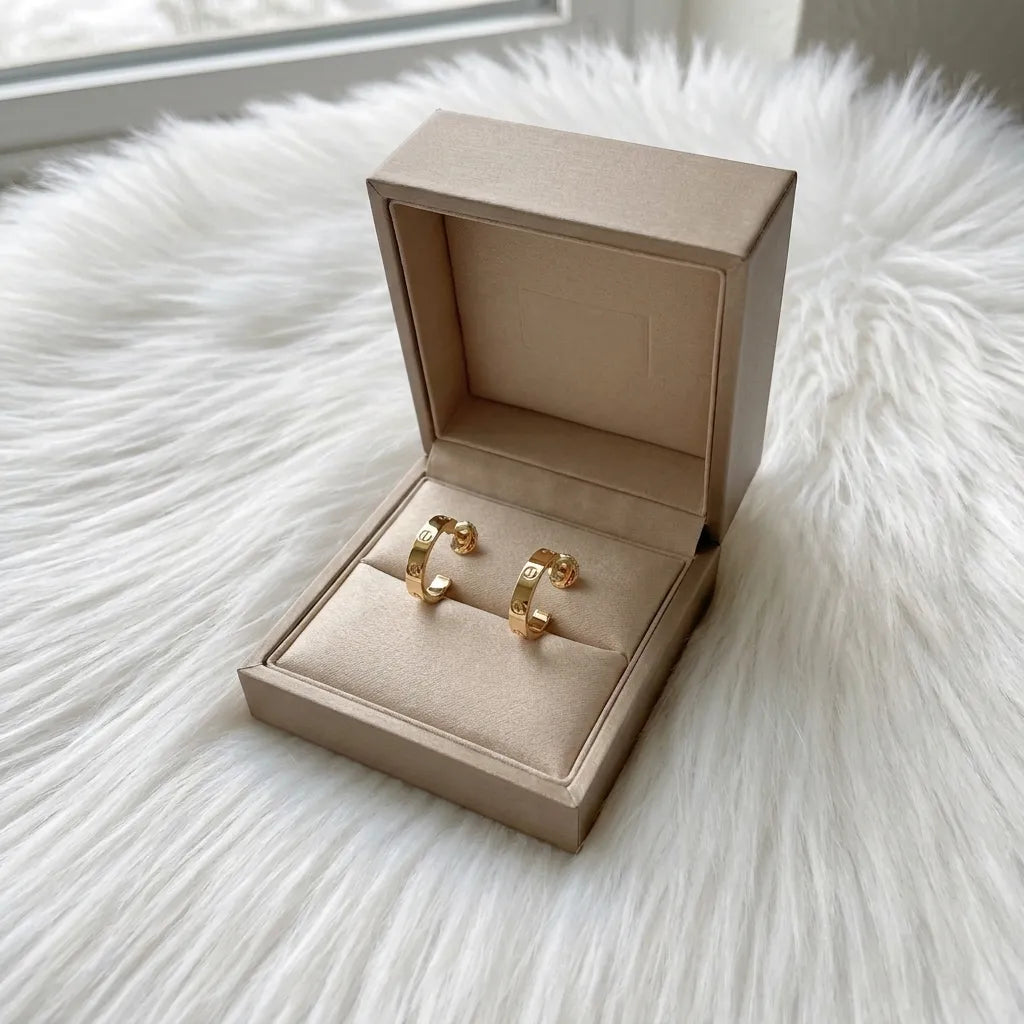 Love Screw Motif Hoop Earrings