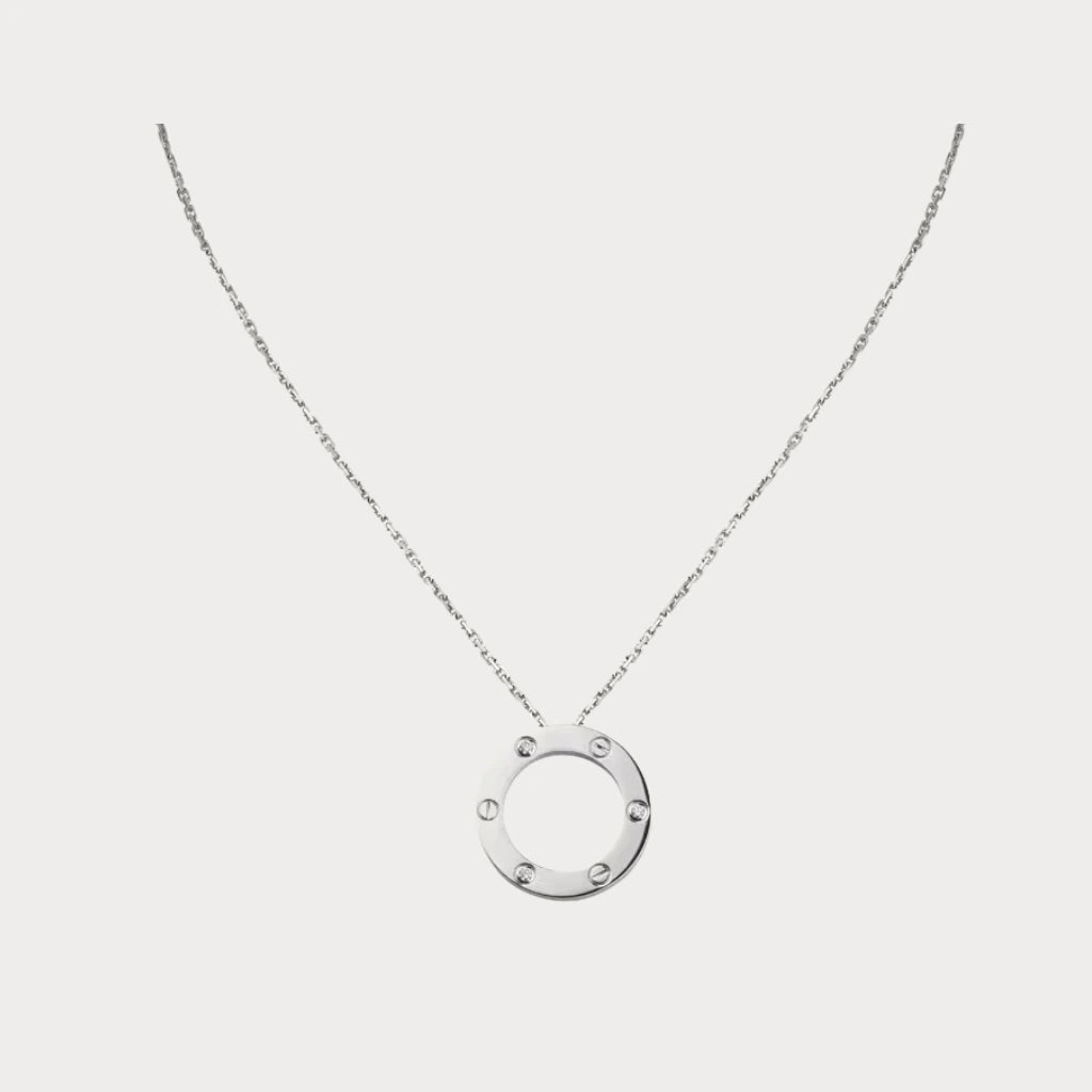 Love Screw Motif Round Necklace