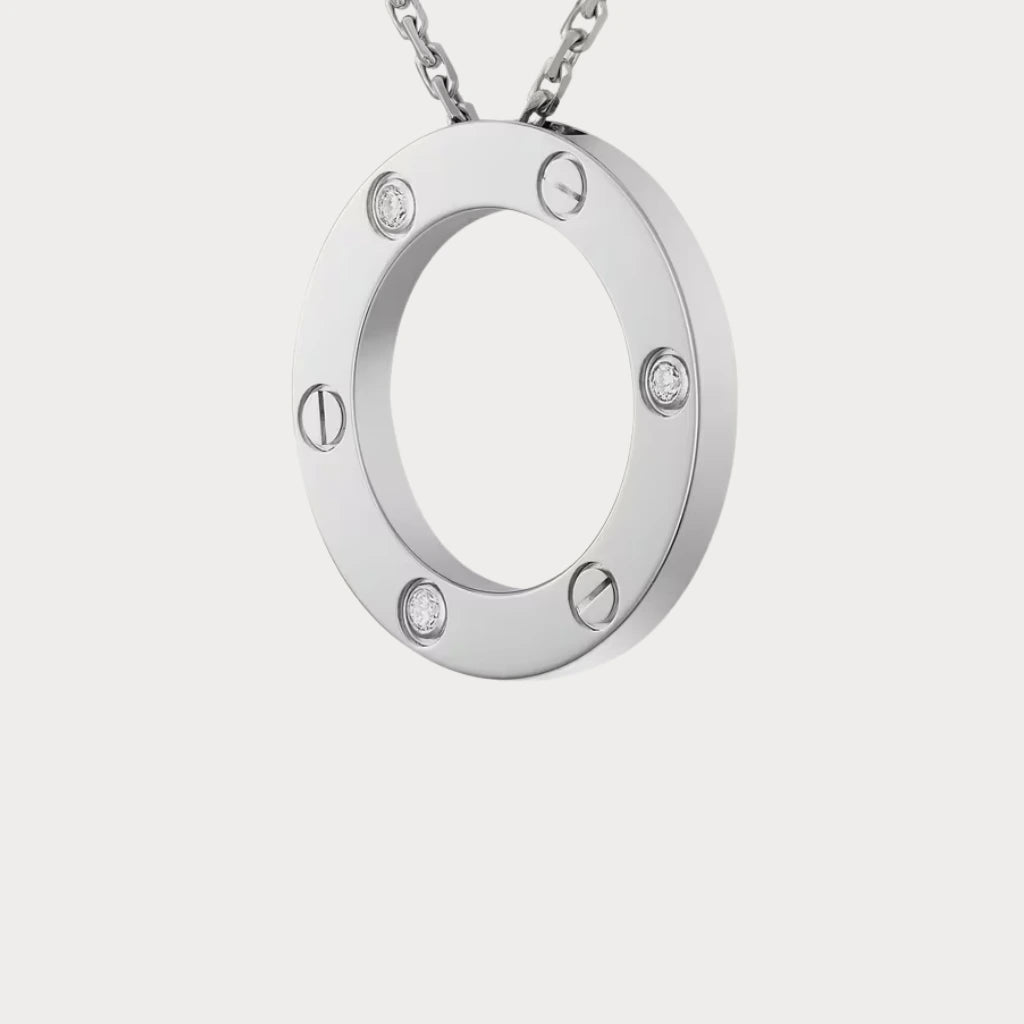 Love Screw Motif Round Necklace