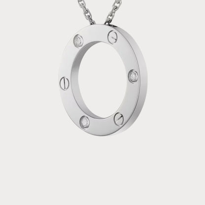 Love Screw Motif Round Necklace