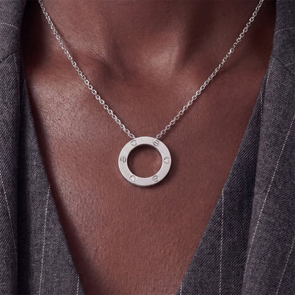 Love Screw Motif Round Necklace