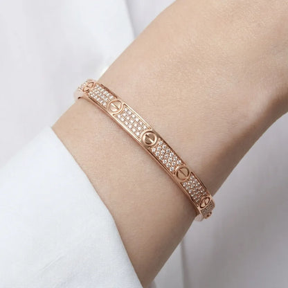 Love Sparkle Accent Bangle Bracelet