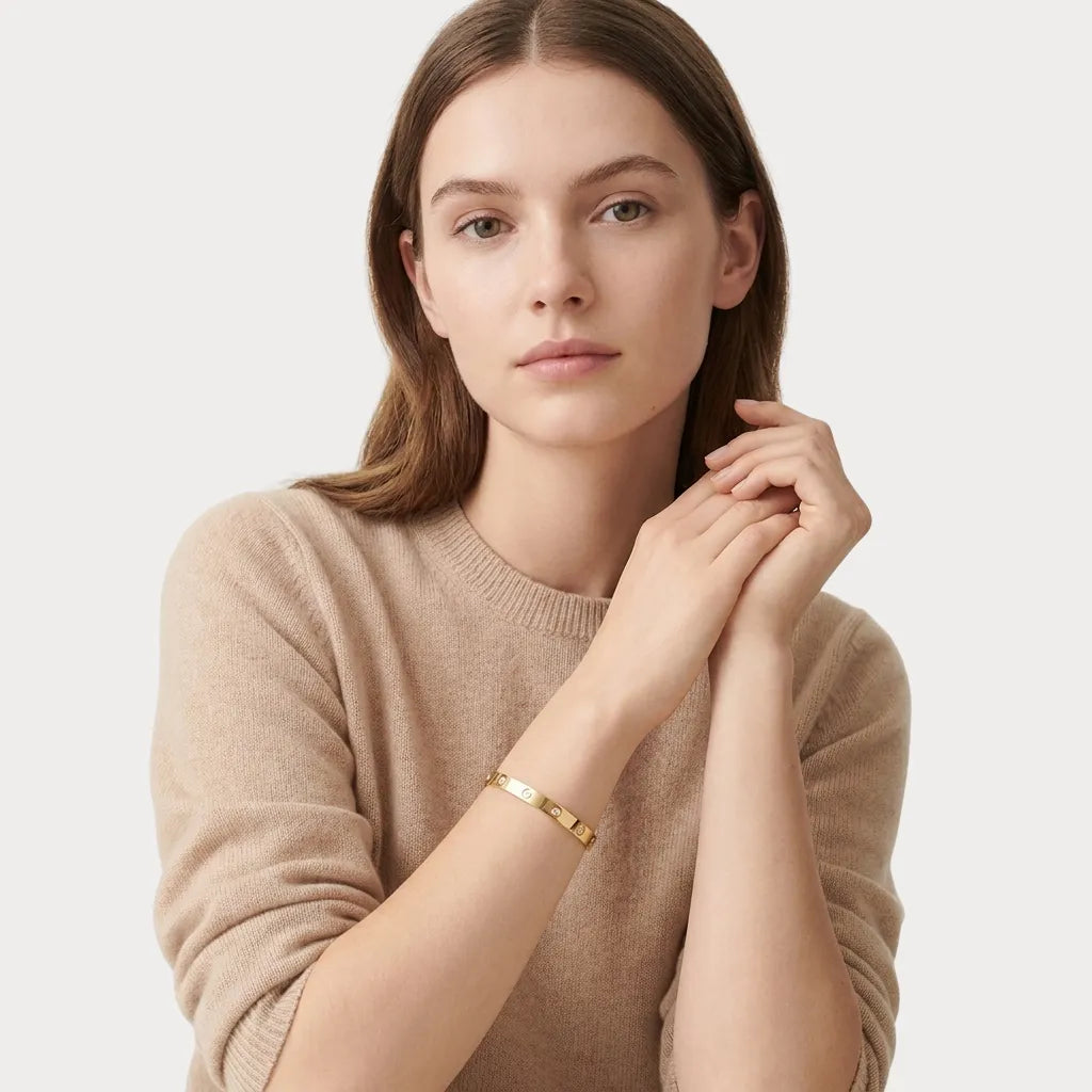 Love Stone Accent Bangle Bracelet