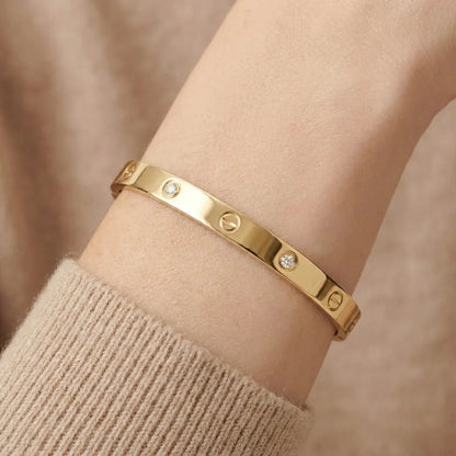 Love Stone Accent Bangle Bracelet