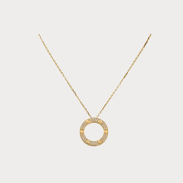 Love Stone Set Circle Necklace