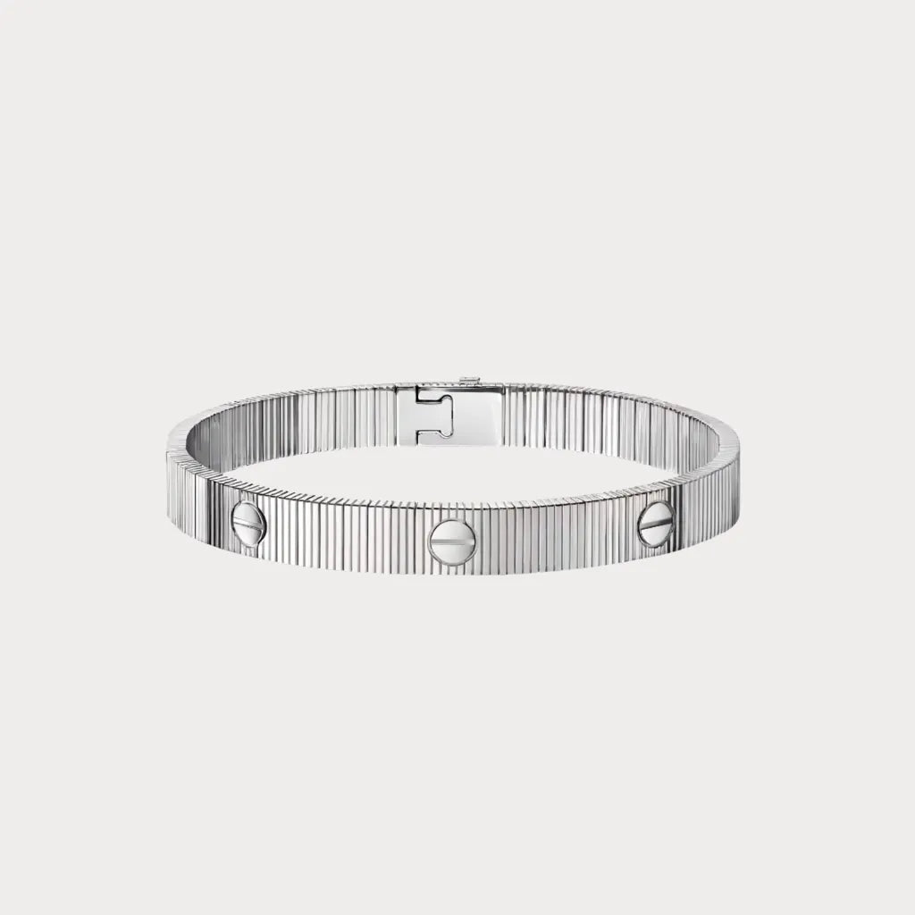 Love Textured Screw Detail Bracelet