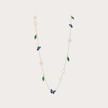 Lucky Butterfly Leaf Long Necklace