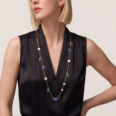 Lucky Butterfly Leaf Long Necklace