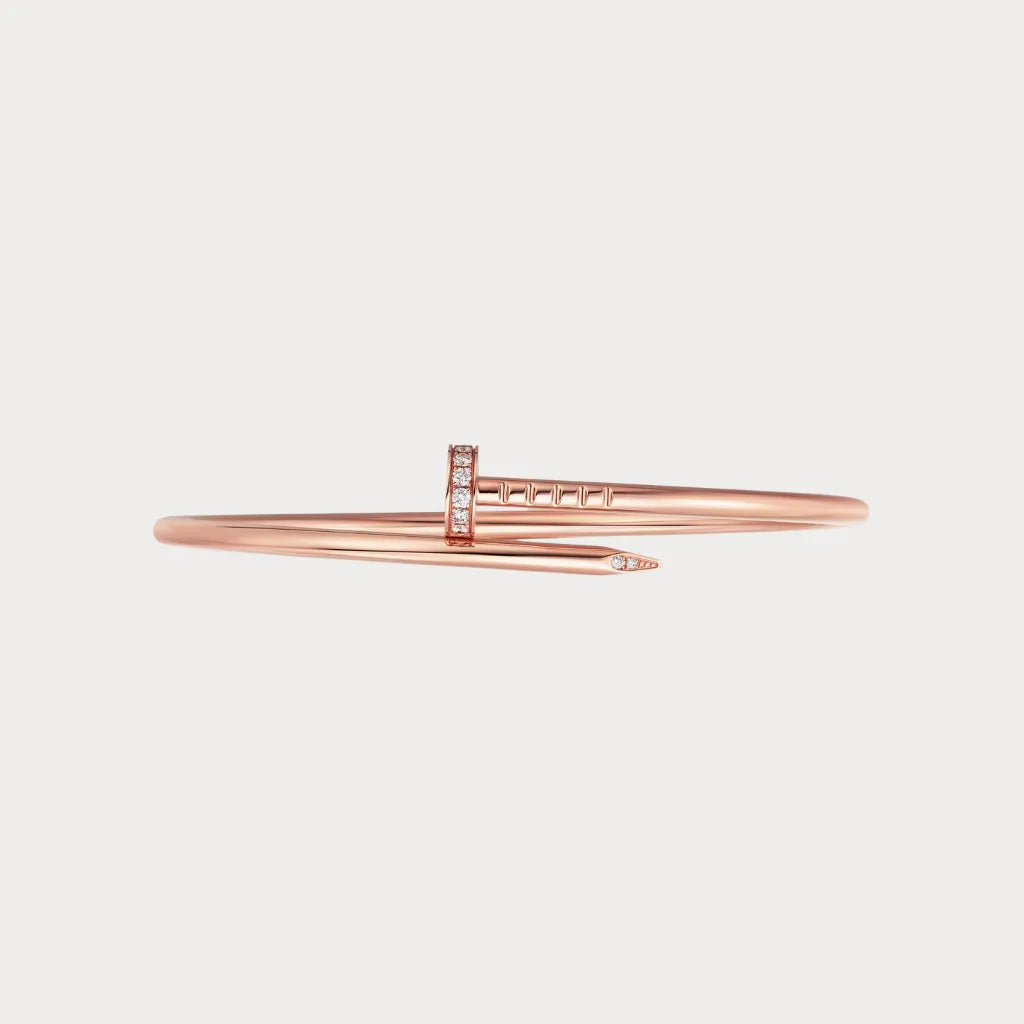 Minimalist Pave Nail Open Bangle Bracelet