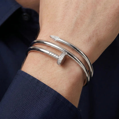 Nail Head Accent Loop Bangle Bracelet