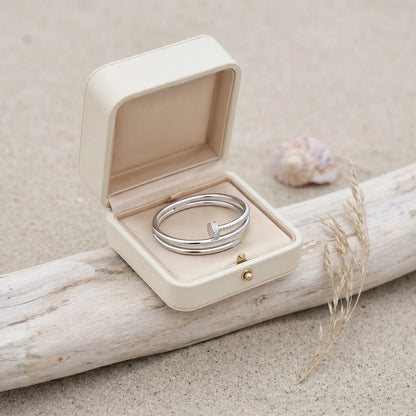 Nail Head Accent Loop Bangle Bracelet