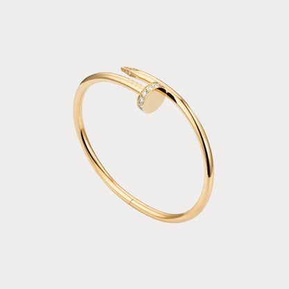 Curved Nail Pave Open Bangle Bracelet
