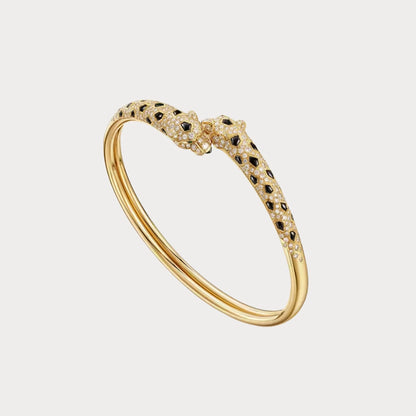 Panther Twin Head Bangle Bracelet