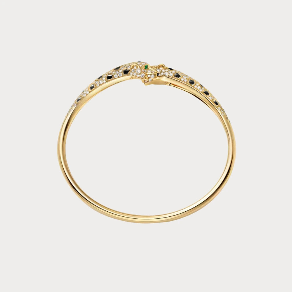 Panther Twin Head Bangle Bracelet