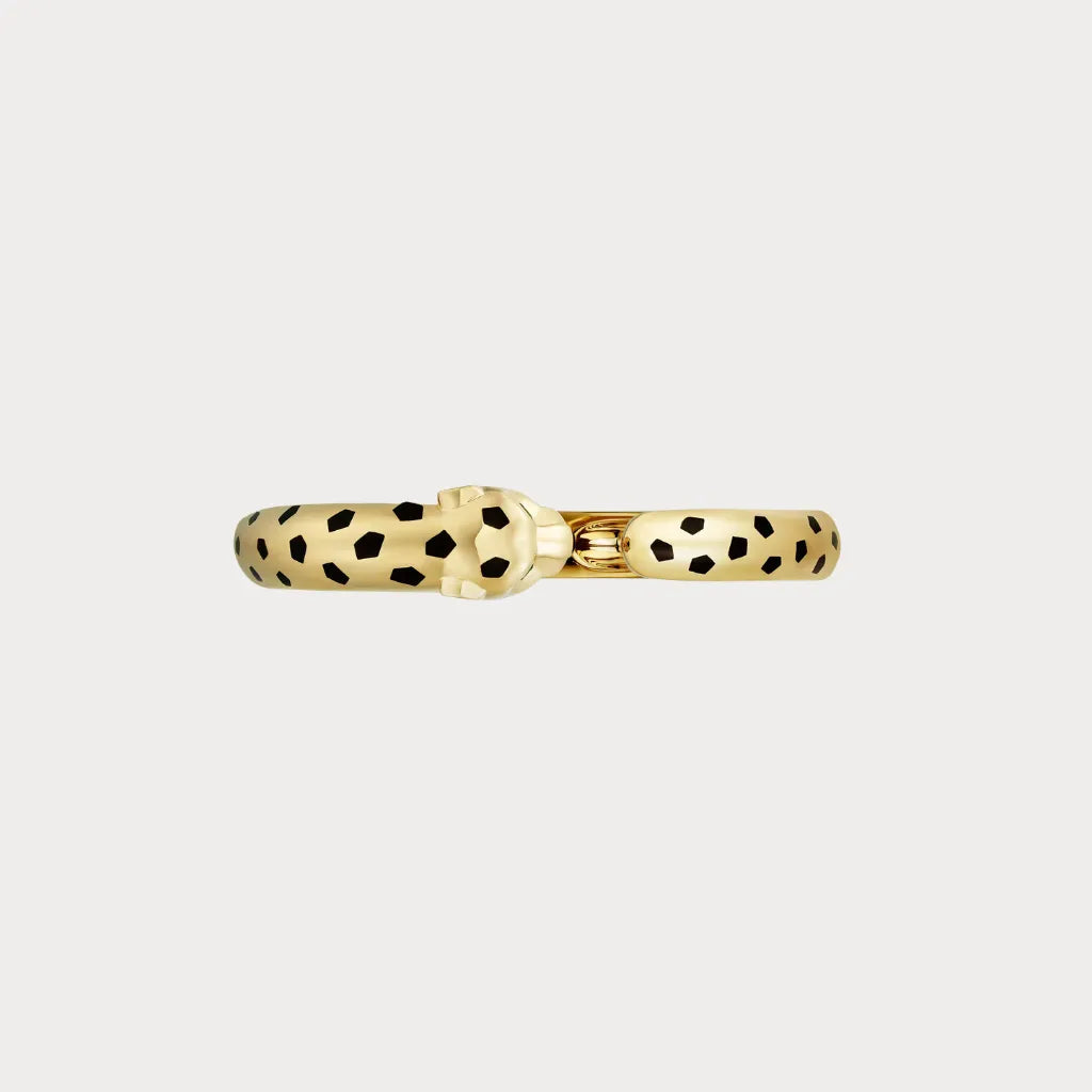 Panther Head Open Bangle Bracelet