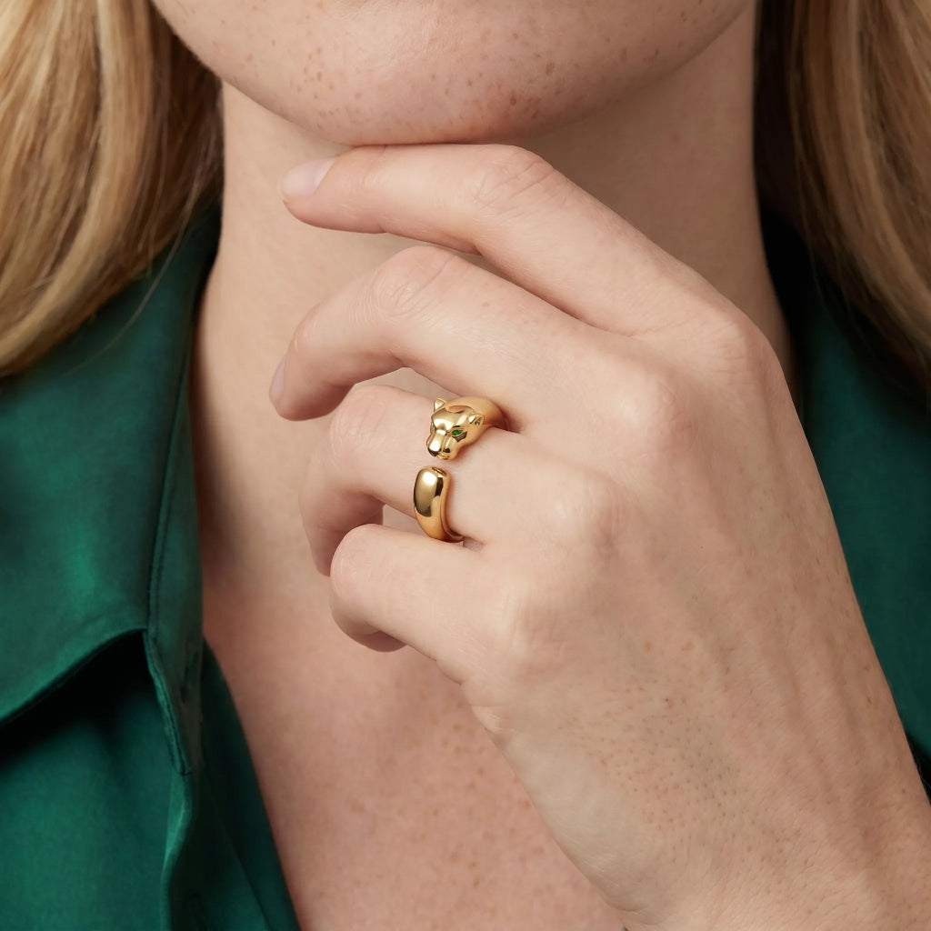Panther Head Open Ring