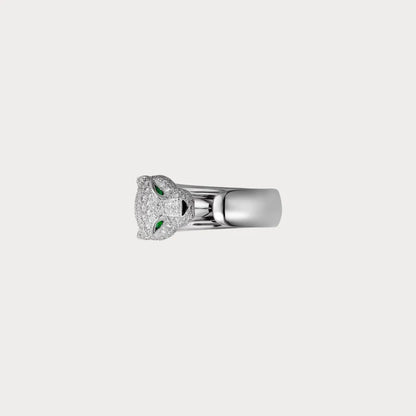Panther Motif Pave Open Ring