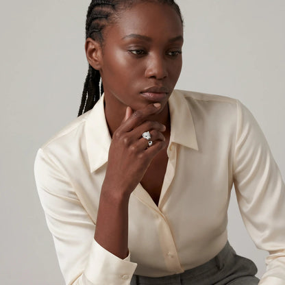 Panther Motif Pave Open Ring