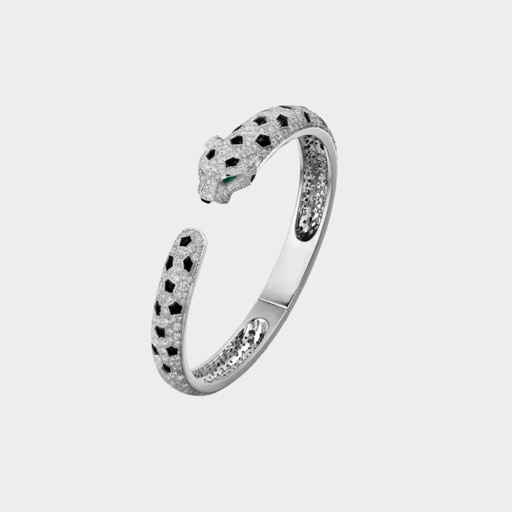 Panthere Pave Open Bangle Bracelet