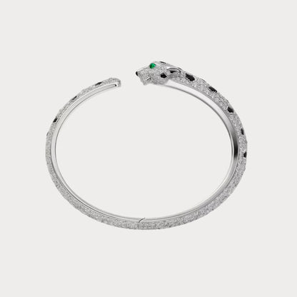 Panthere Pave Open Bangle Bracelet