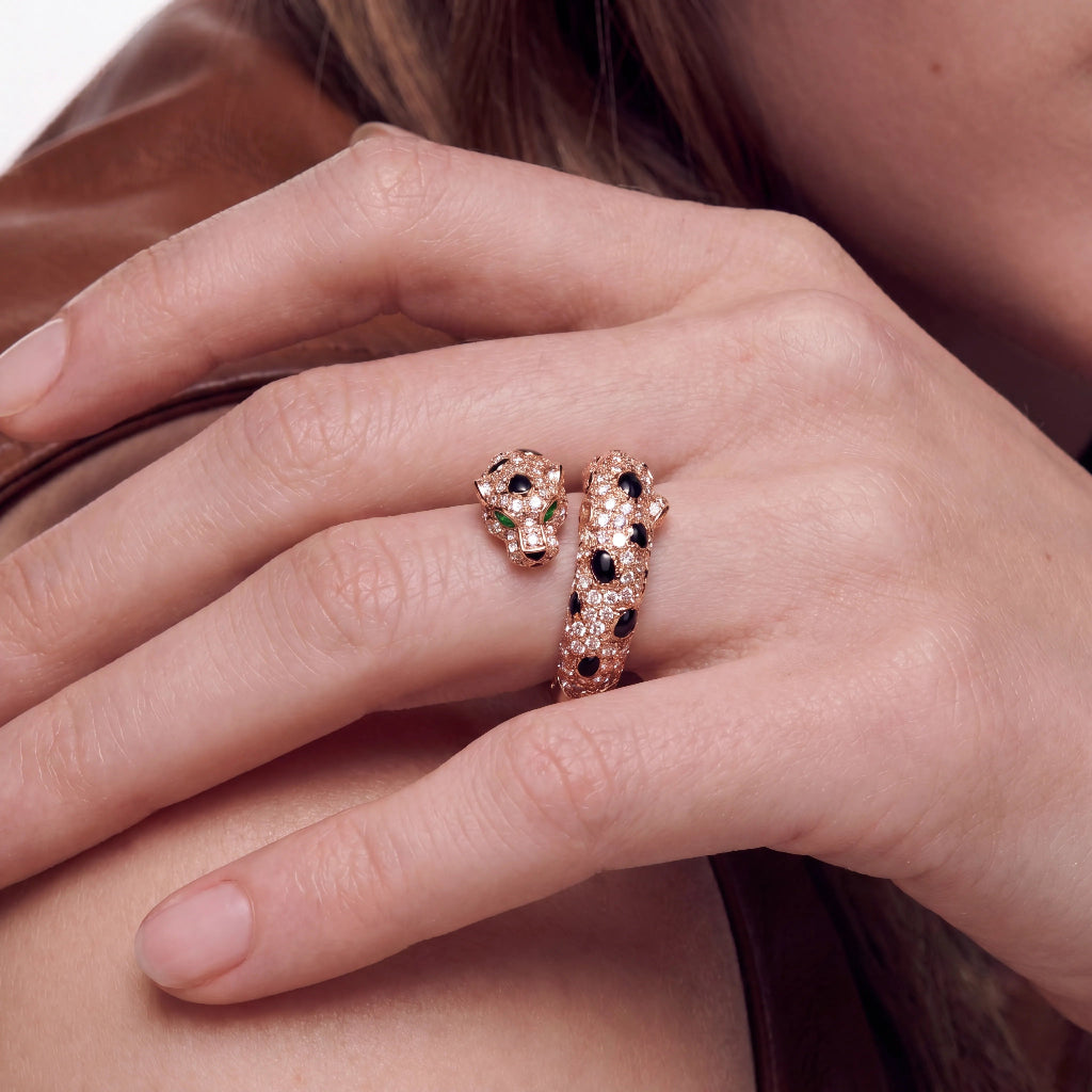 Panthere Twin Head Open Ring