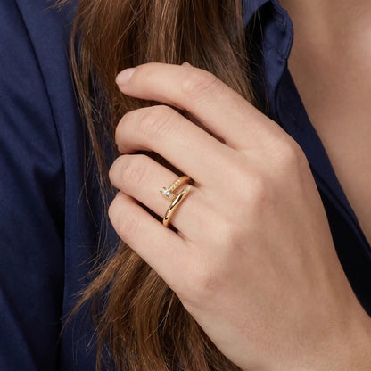 Pave Nail Head Open Ring