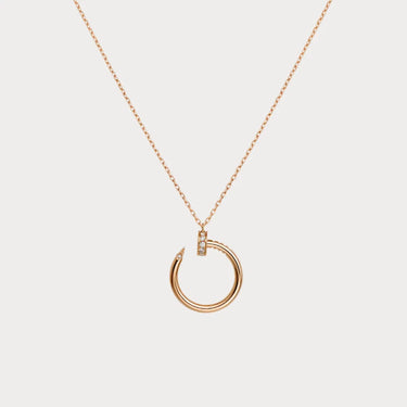 Pave Nail Hoop Pendant Necklace