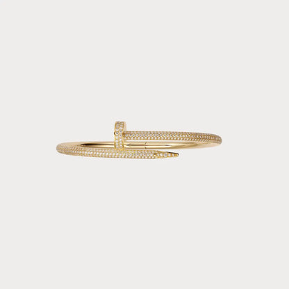 Pave Nail Tip Open Bangle Bracelet
