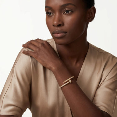 Pave Nail Tip Open Bangle Bracelet