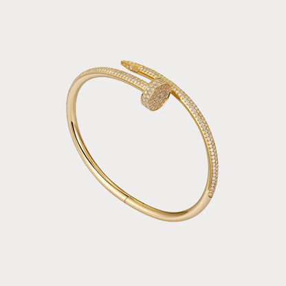 Pave Nail Tip Open Bangle Bracelet