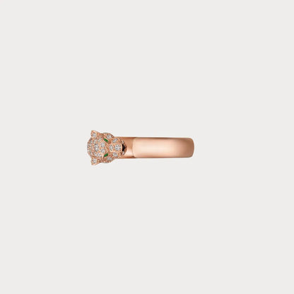Pave Panther Head Cuff Ring