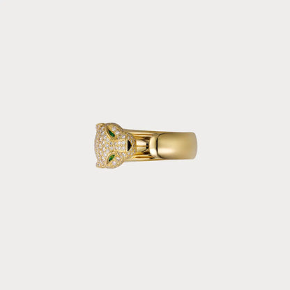 Pave Panther Head Open Ring