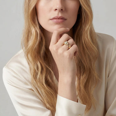 Pave Panther Head Open Ring