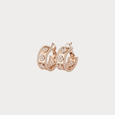 Perlée Rose Clover Hoop Earrings