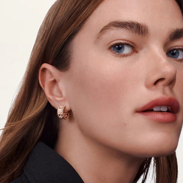 Perlée Rose Clover Hoop Earrings