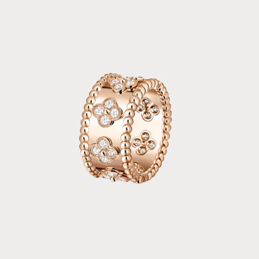 Perlée Rose Clover Band Ring