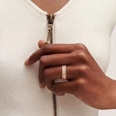 Perlée Rose Pavé Bead Band Ring