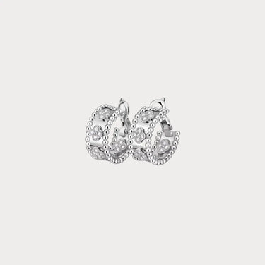 Perlée White Clover Hoop Earrings