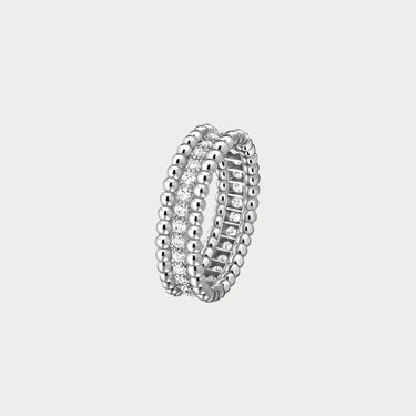 Perlée White Pavé Bead Band Ring