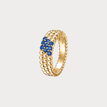 Perlée Yellow Blue Stone Beaded Ring