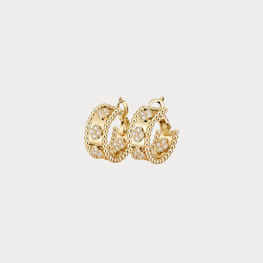 Perlée Yellow Clover Hoop Earrings