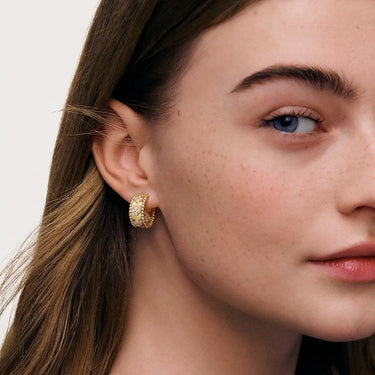 Perlée Yellow Clover Hoop Earrings