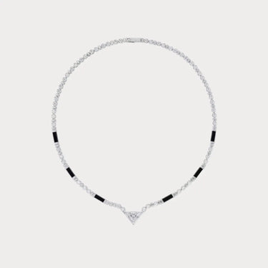 Pure V Black Accent Tennis Necklace