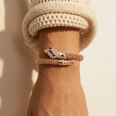 Serpent Beaded Bangle Bracelet