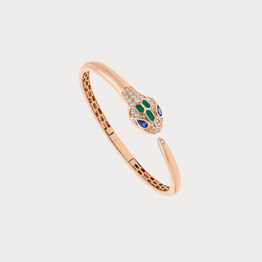 Serpenti Rose Green Blue Stone Wrap Bracelet
