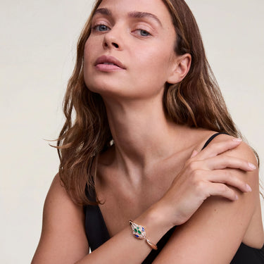 Serpenti Rose Green Blue Stone Wrap Bracelet