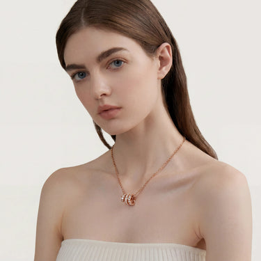 Serpenti Rose Pave Coil Pendant Necklace