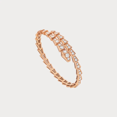 Serpenti Rose Pave Double Coil Bracelet