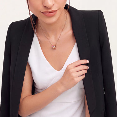 Serpenti Rose Pink Stone Pendant Necklace